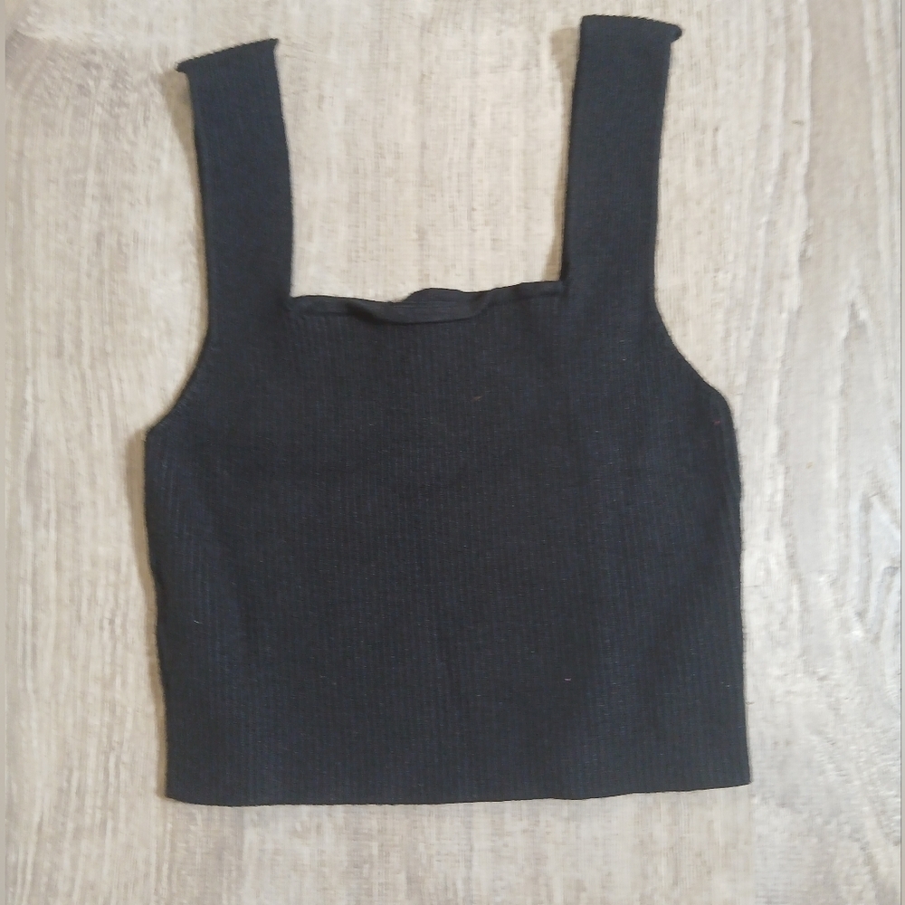 SHEIN Black Ribbed Tank Top